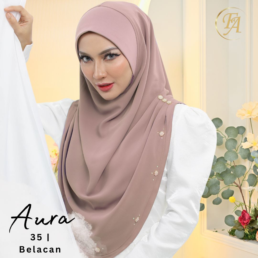 Aura slip on hijab in Belacan from Hana Hijabs, UK