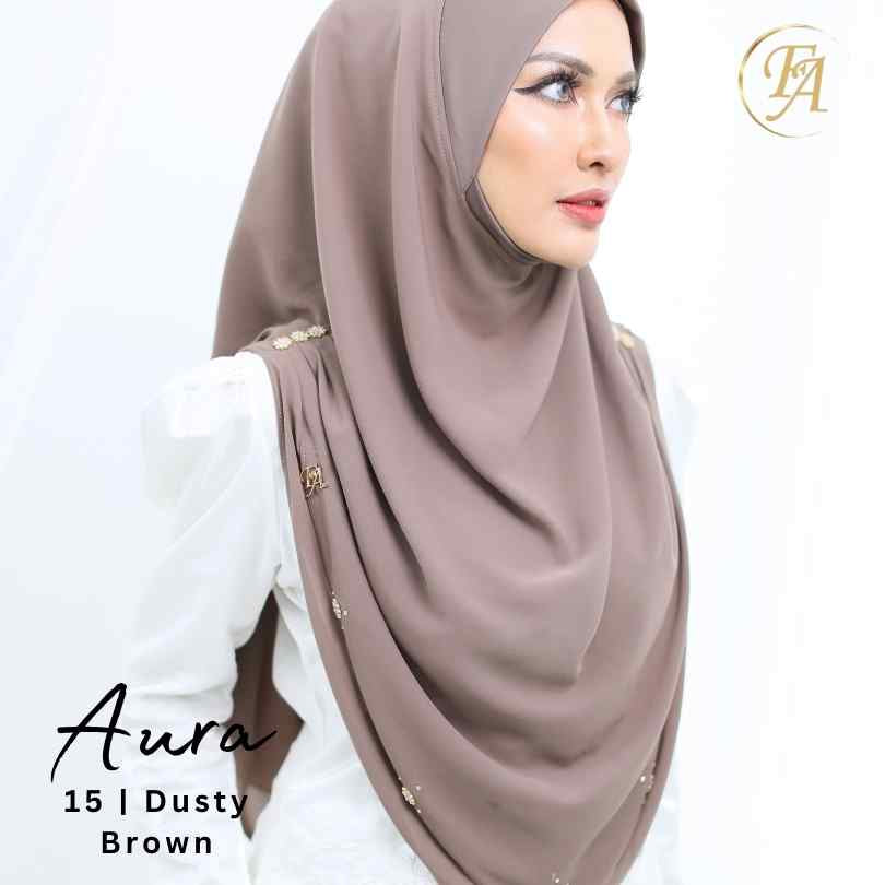 Aura Slip on hijab in Dusty Brown, from Hana Hijabs, UK