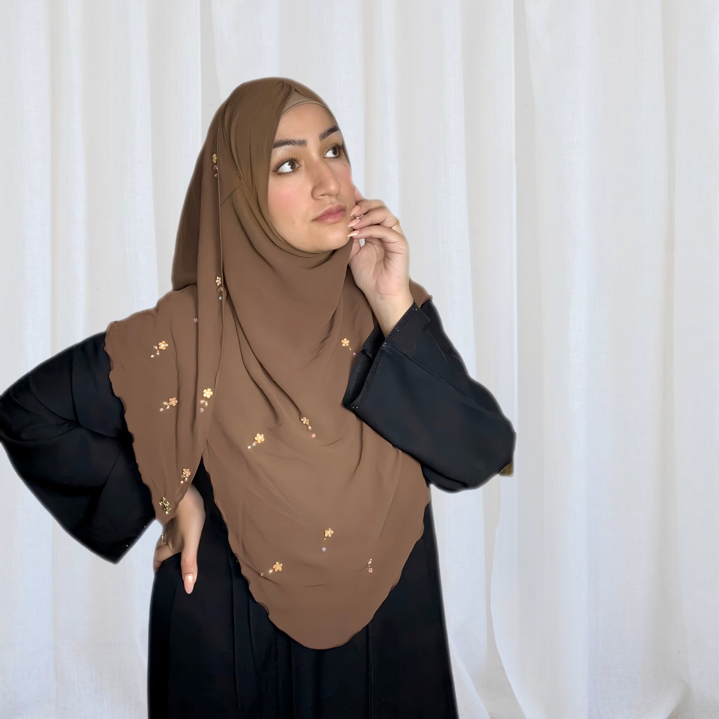 Coco, Diamond Rara Semi Instant Hijabs, one piece hijab offering full coverage front and back for complete modesty.