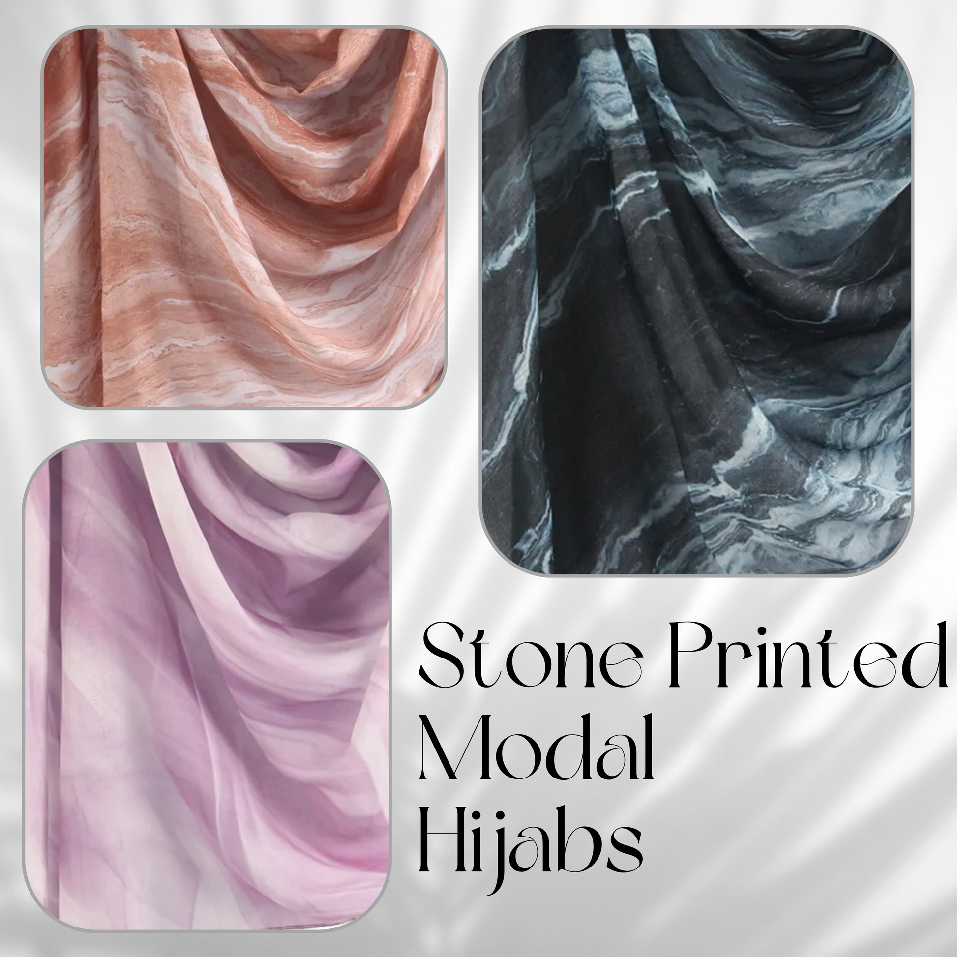 Stone Printed Modal Hijabs, Modest Fashion by Hana Hijabs UK