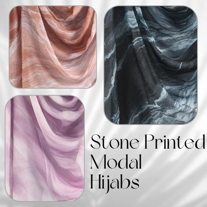 Stone Printed Modal Hijabs, Modest Fashion by Hana Hijabs UK
